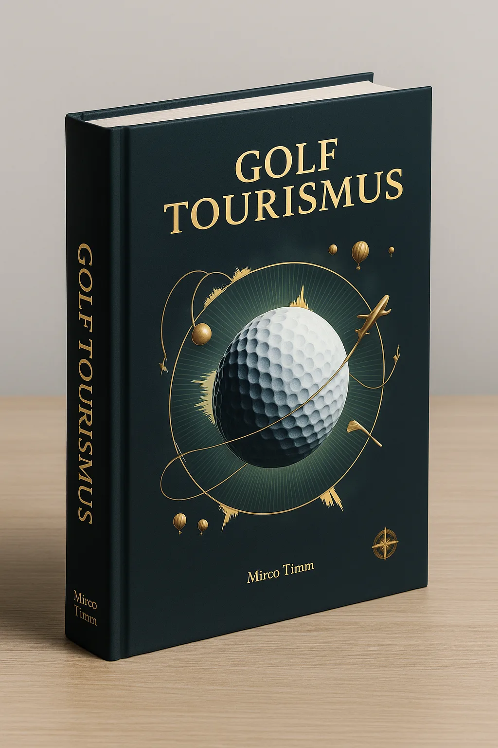 3D-Modell (mit ChatGPT erstellt) des Buchs: Golftourismus - Dein Guide für Golfreisen; von Mirco Timm